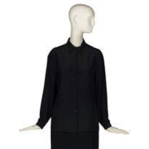 Gianni Versace black silk button down blouse - size 44 - Picture 1 of 4